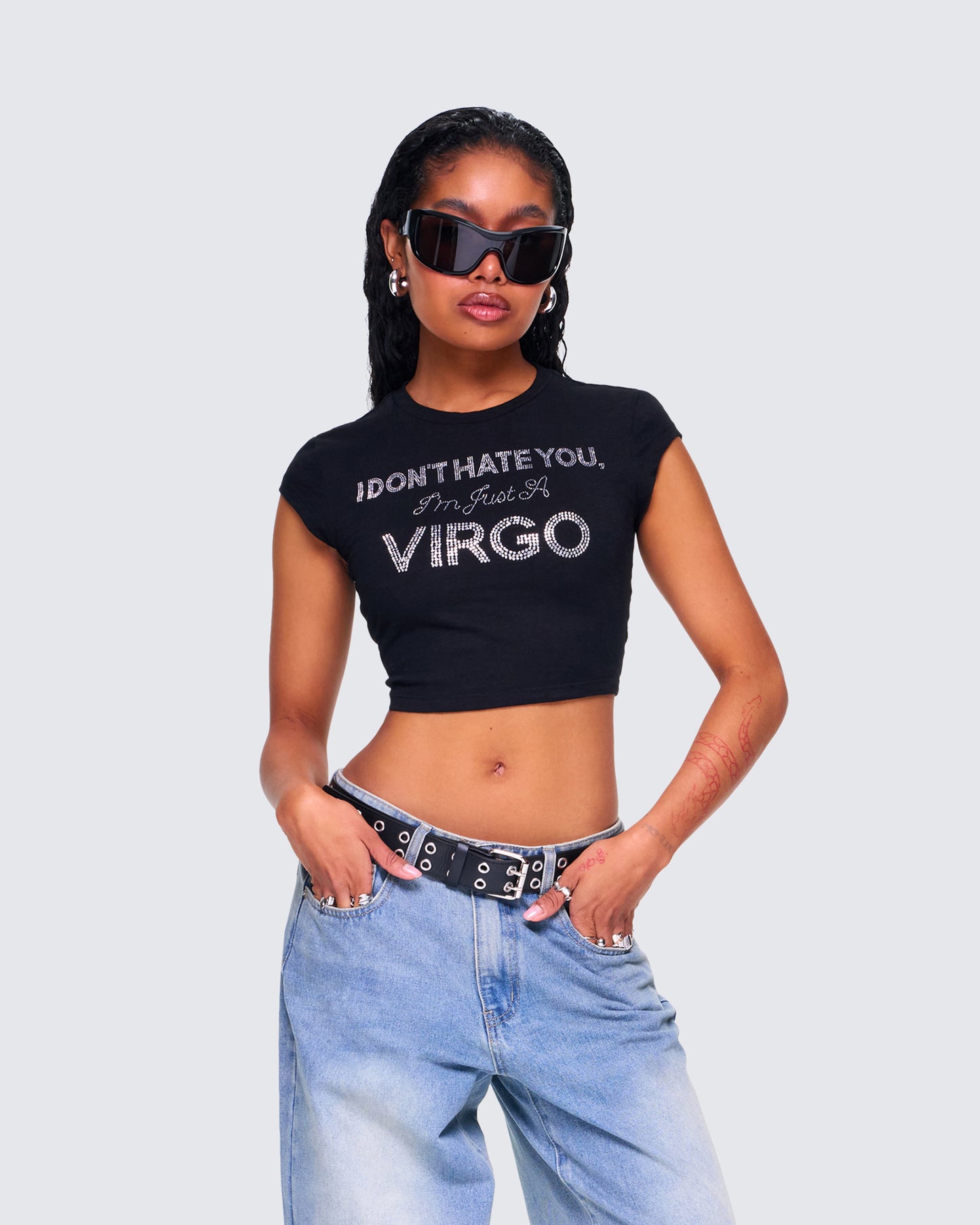 Macie Black Virgo Graphic Top