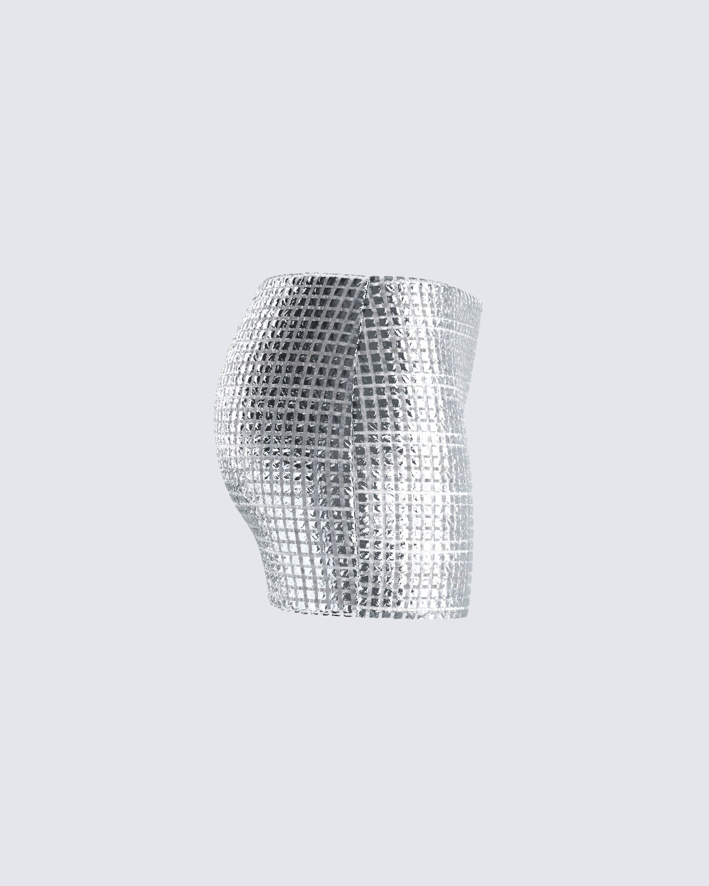 Liora Silver Rhinestone Mini Skirt