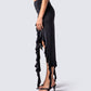Veeti Black Jersey Ruffle Skirt