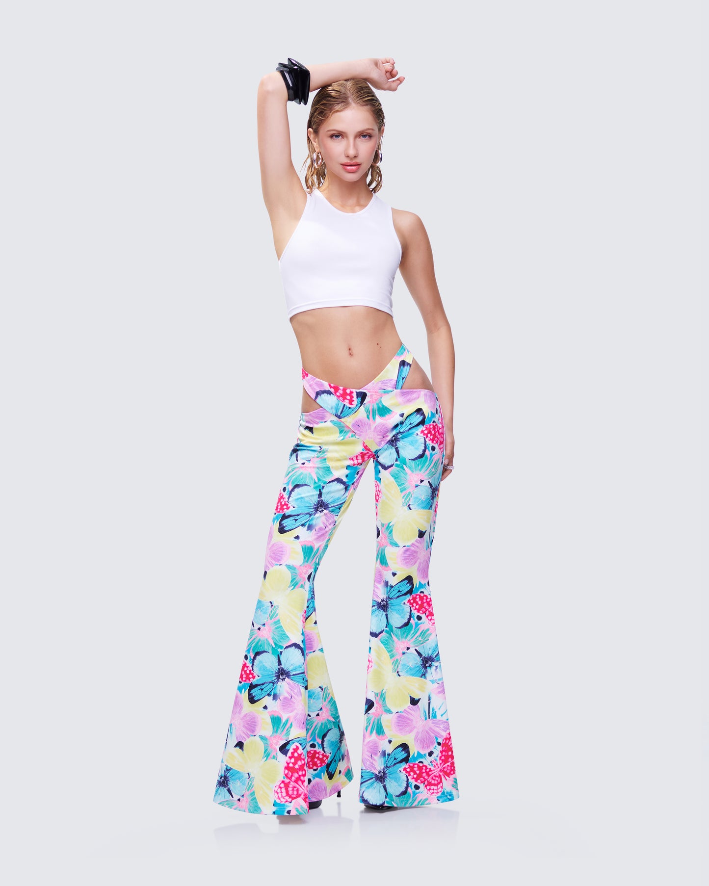 Kandi Printed Wrap Flare Pant