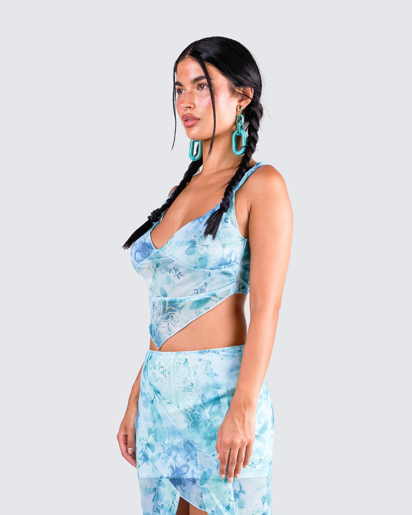 Bahia Mint Floral Print Top