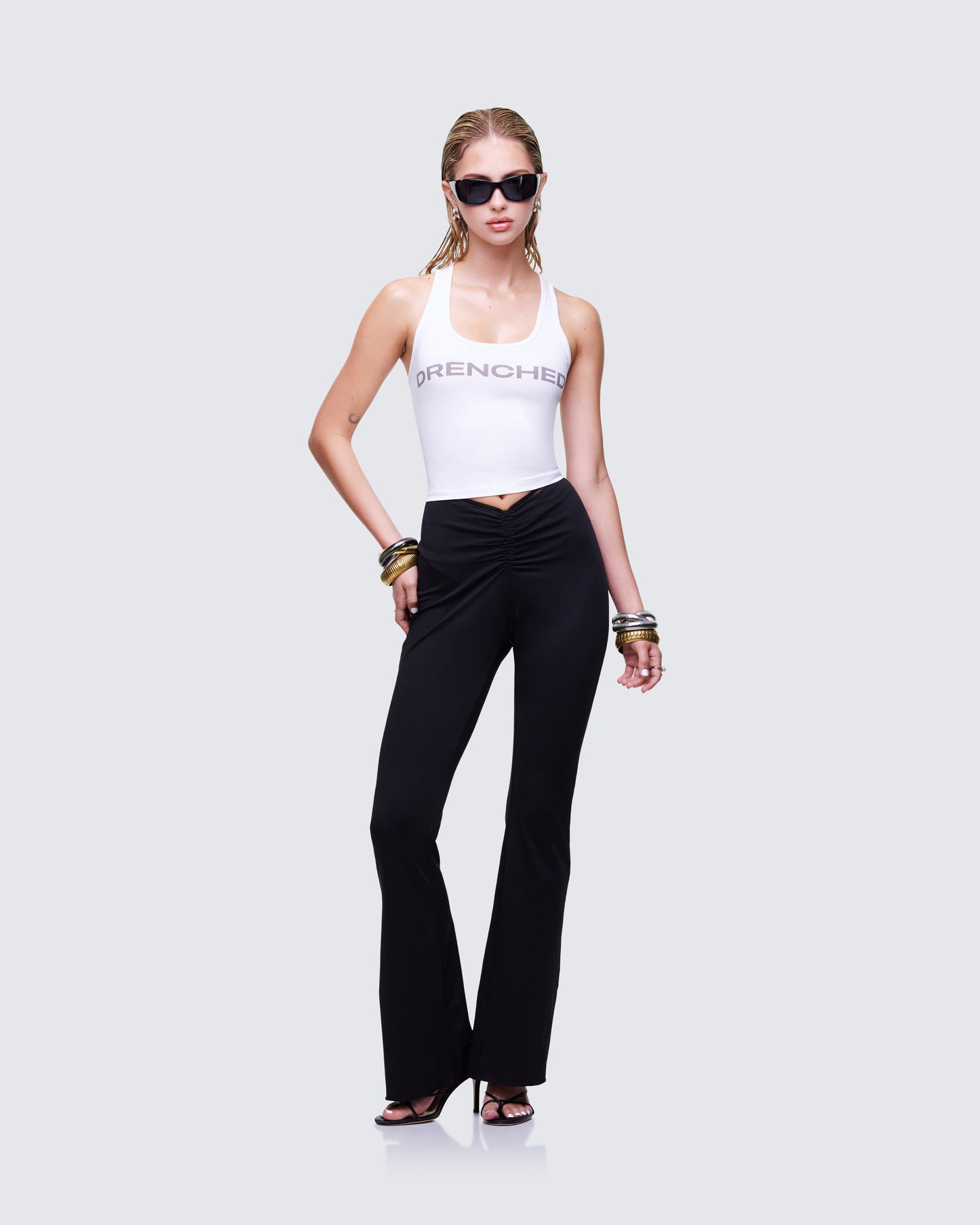 Setareh White Graphic Tank Top