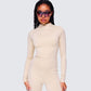 Jyn Khaki Jersey Long Sleeve Top