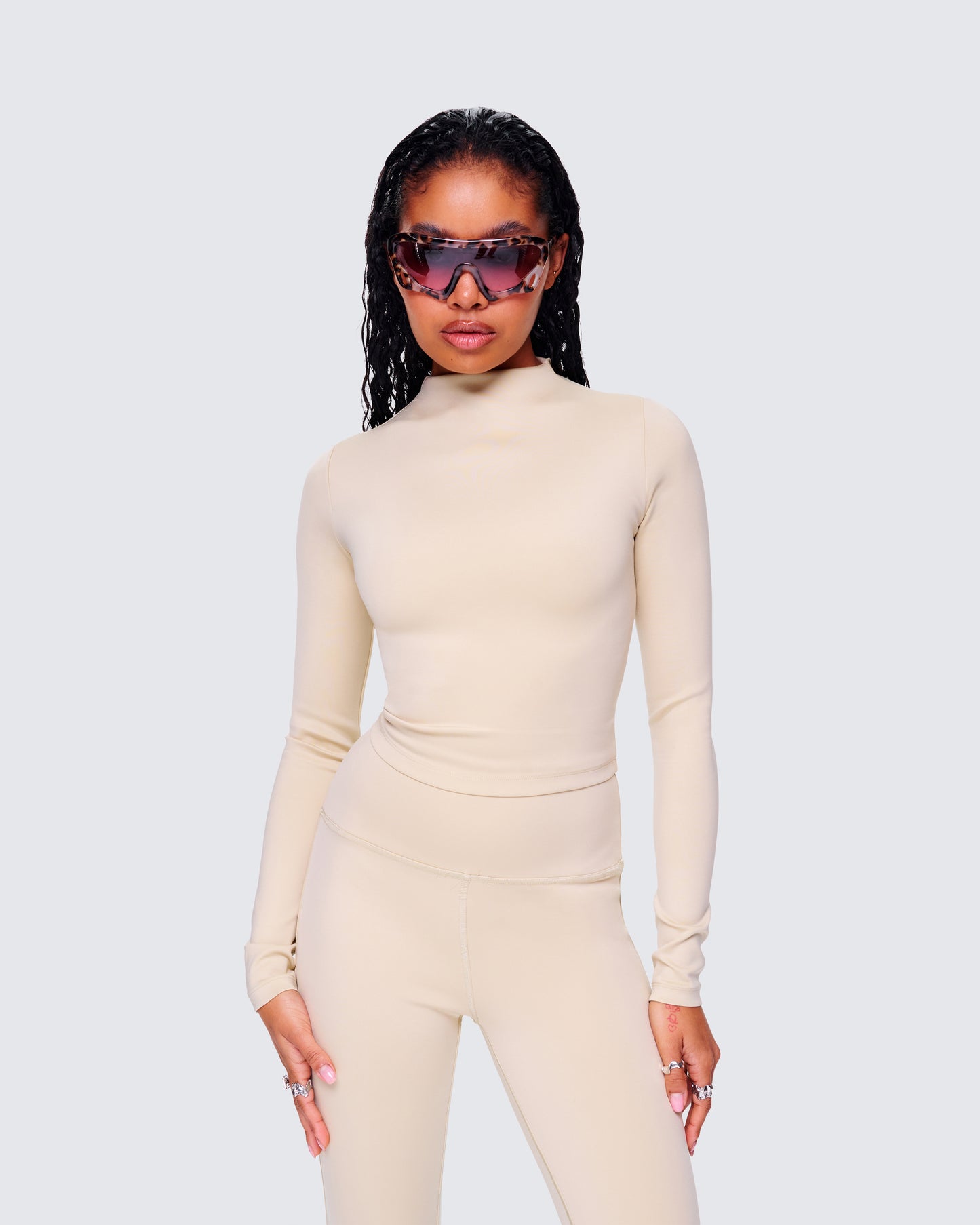 Jyn Khaki Jersey Long Sleeve Top