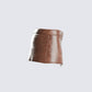 Lu Brown Vegan Leather Mini Skirt