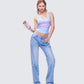 Nixie Blue Lace Up Graphic Tank