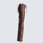 Bette Brown Lace Up Pants
