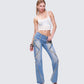 Soleia Ivory Rhinestone Slogan Cami Top