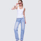 Naia White Tilted Hem Tank Top