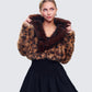 Kenza Brown Faux Leopard Fur Jacket