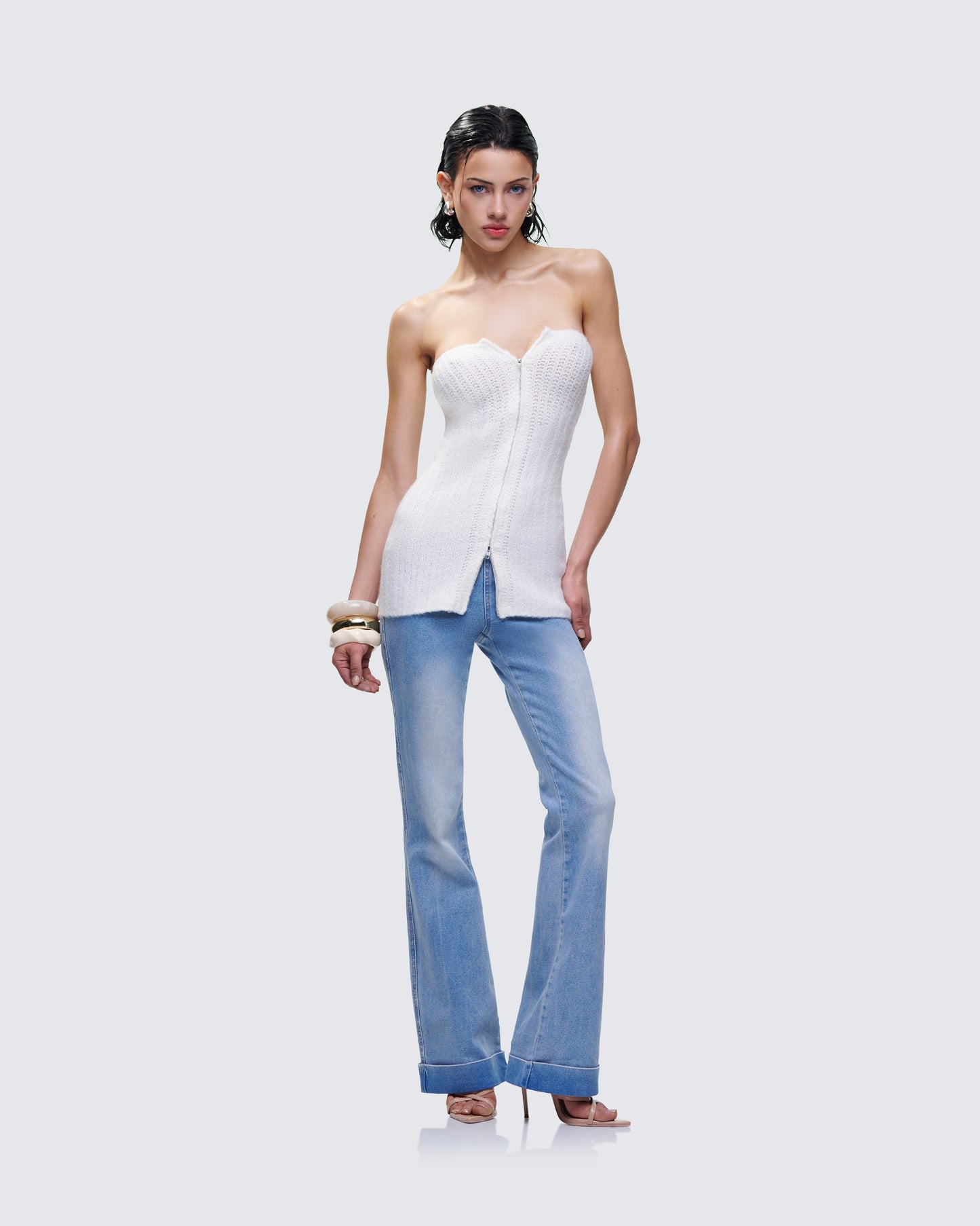 Kinsey Ivory Sweater Knit Tube Top