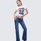 Drea White Slogan Classic Tee