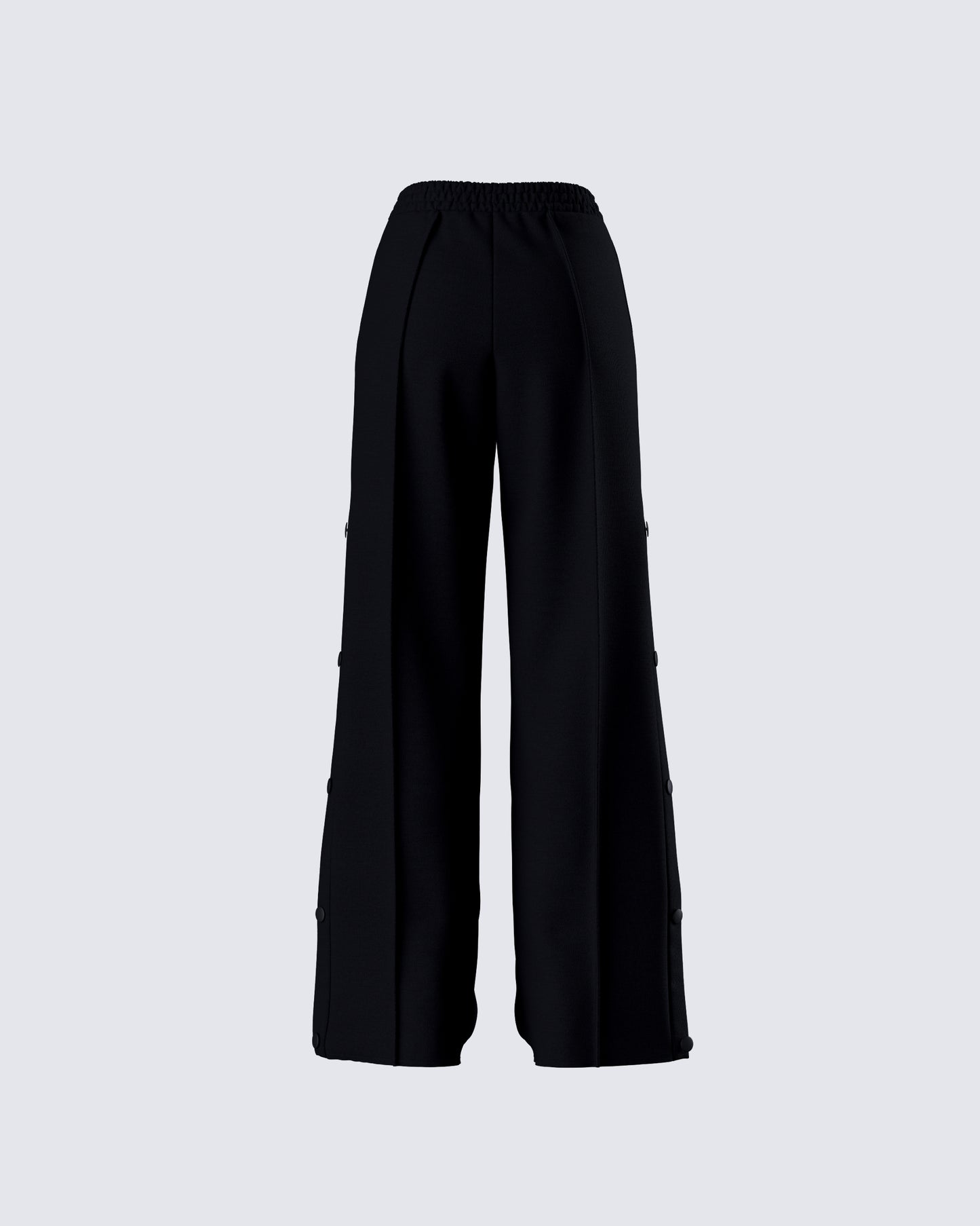 Saige Black Popper Detail Loose Sweatpant