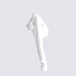Eleni White Knit Hood Crop Top