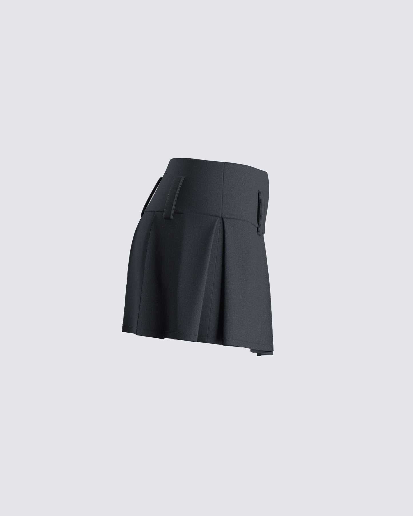 Deb Black Suiting Pleat Mini Skirt