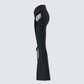 Juan Black Lace Up Flare Pant