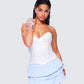 Dory White Satin Corset Top