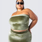 Ayla Olive Green Velvet Maxi Skirt