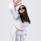 Pia White Vegan Leather Belt Pant