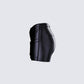 Whitley Black Vegan Leather Croc Micro Mini Skirt