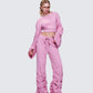 Una Pink Stacked Sleeve Sweatshirt