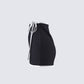 Kaede Black Contrast Binding Wrap Skirt