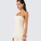 Havanah Ivory Tweed Strapless Top