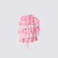 Ana Multi Floral Lace Ruffle Micro Mini Skirt