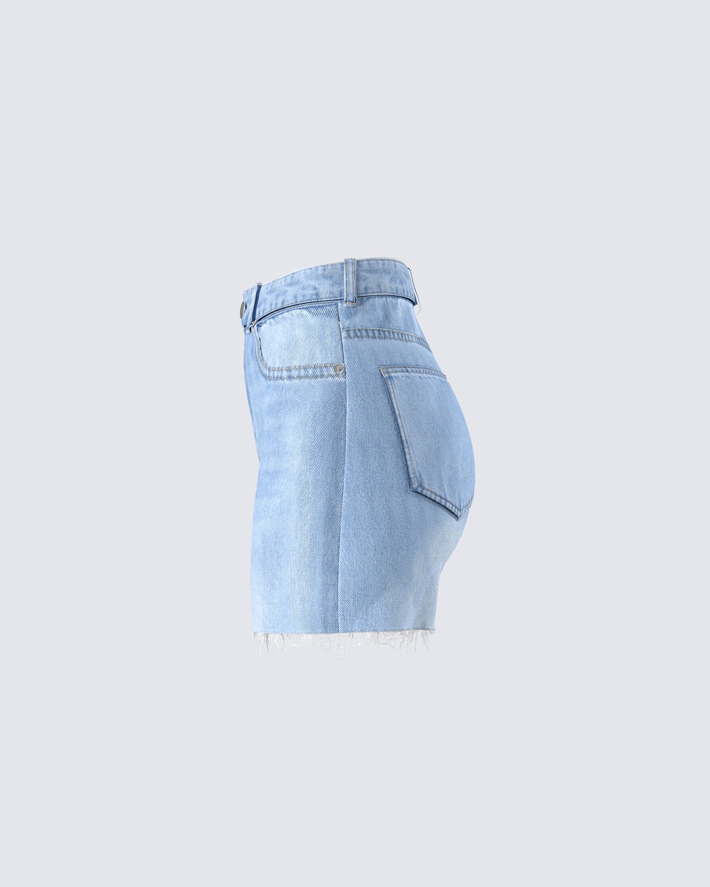 Yolande Blue Denim Cutoff Short