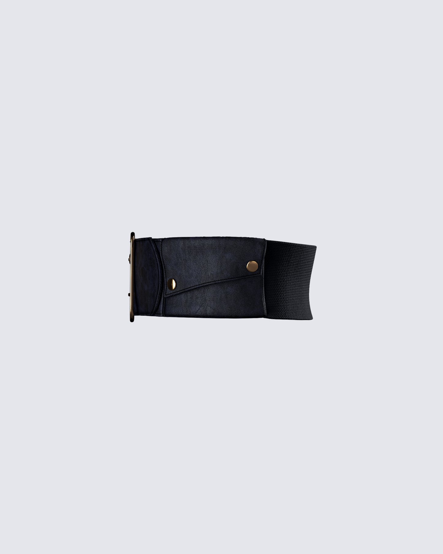 Marina Black Leather Wide Belt