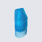 Laleh Teal Fringe Asymmetrical Skirt