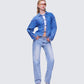 Freesia Blue Bow Tied Denim Shirt Jacket