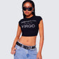 Macie Black Virgo Graphic Top
