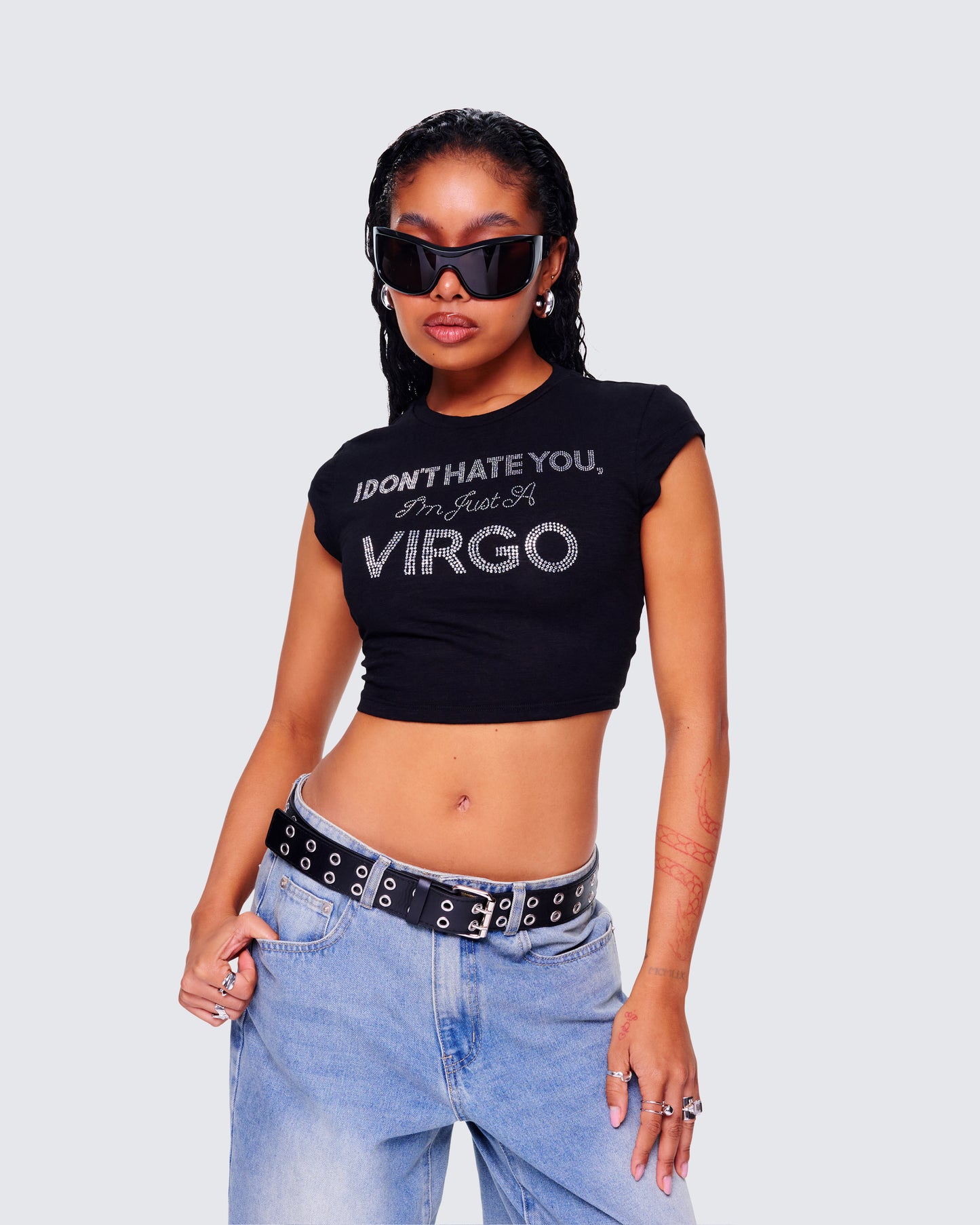 Macie Black Virgo Graphic Top