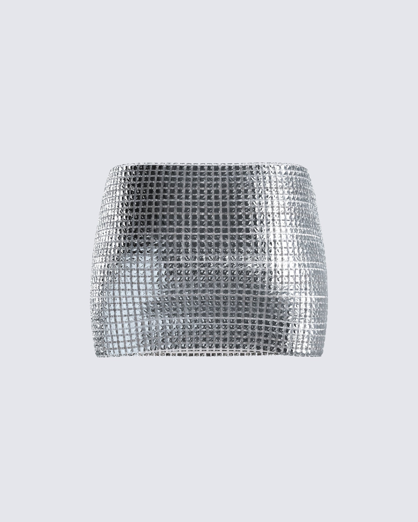 Liora Silver Rhinestone Mini Skirt