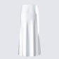 Amalie White Satin Maxi Skirt