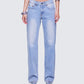 Achara Blue Denim Low Rise Jean model front