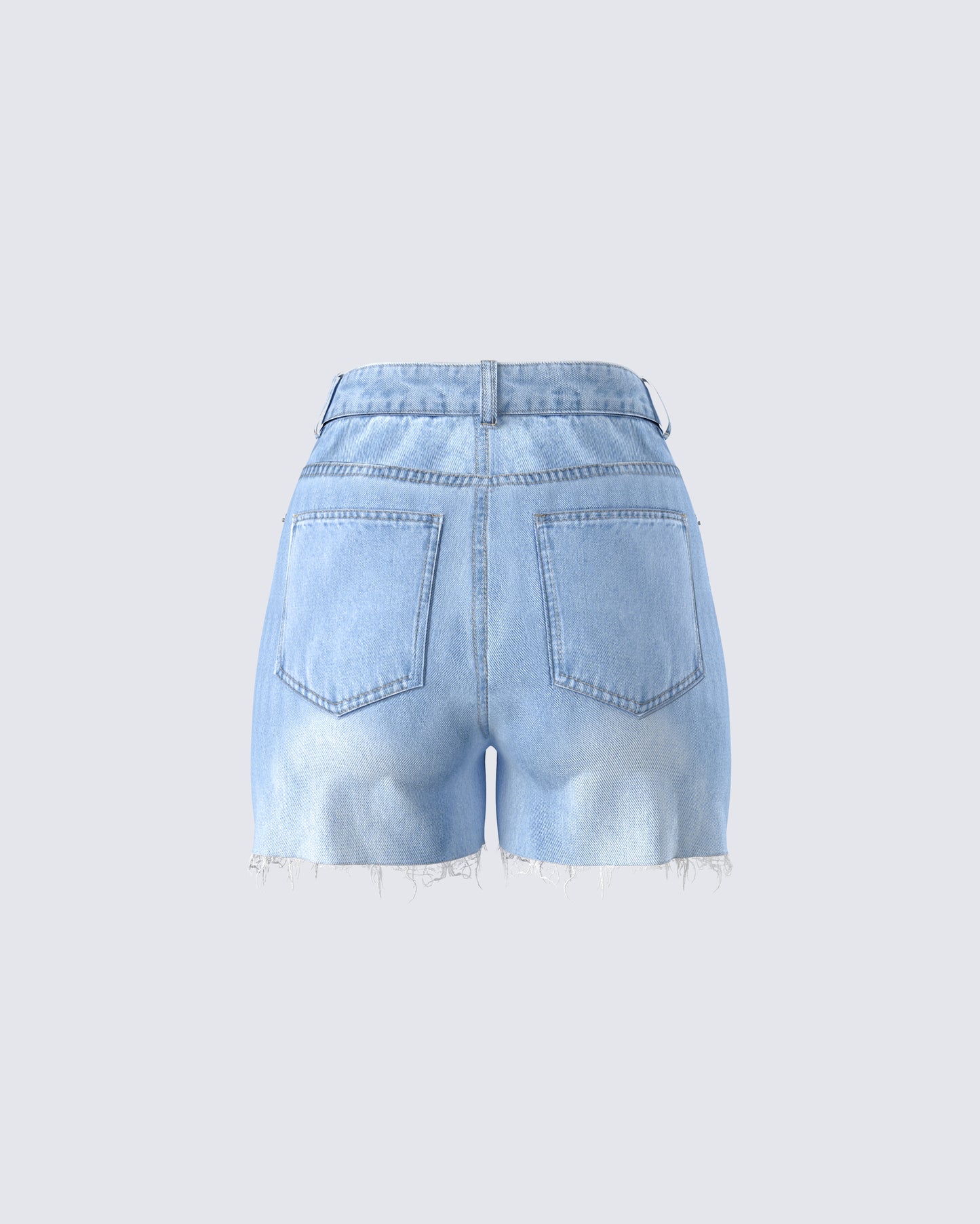 Yolande Blue Denim Cutoff Short