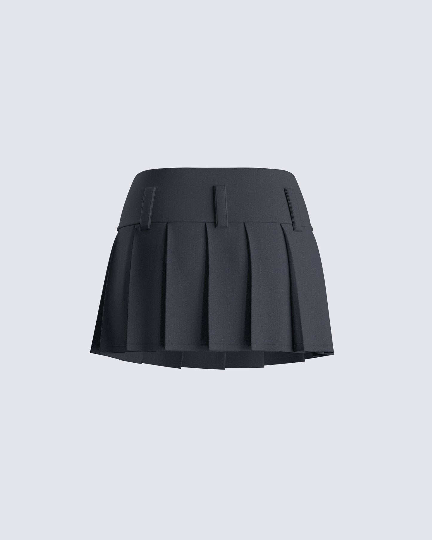 Deb Black Suiting Pleat Mini Skirt