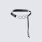 Abeni Black Faux Leather Ring Belt