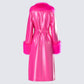 Willa Pink Vegan Fur Leather Coat