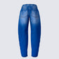 Amets Blue Denim Barrel Leg Jean