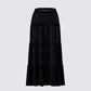 Cailin Black Tiered Maxi Skirt