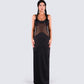 Tahlia Black Rhinestone Maxi Dress model front