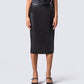Badu Black Vegan Leather Skirt model front