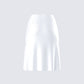 Zaina White Satin Flounce Skirt