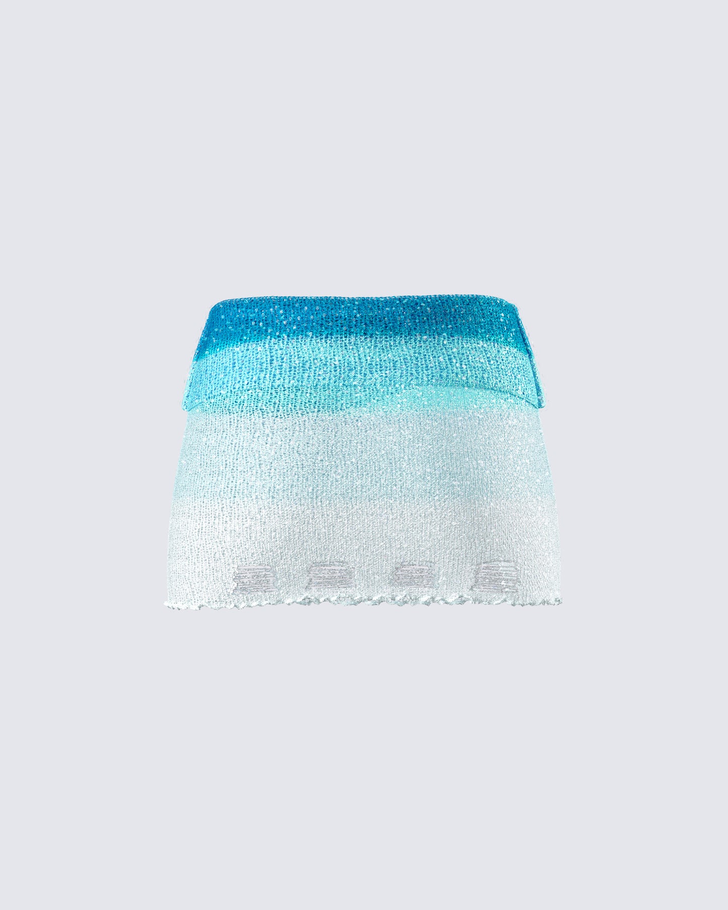 Vanessa Turquoise Sequin Knit Skirt