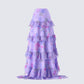 Ida Purple Floral Organza Maxi Skirt