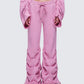 Una Pink Stacked Leg Toggle Sweatpant model front