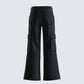 Laina Black Twill Pocket Pant